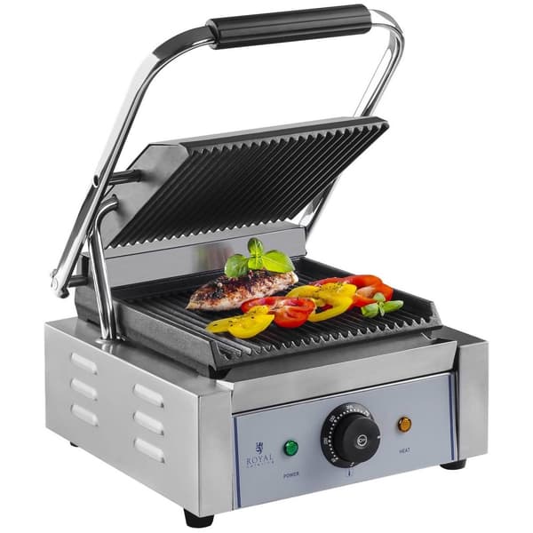 Royal Catering Kontaktgrill - 1800 W - räfflad