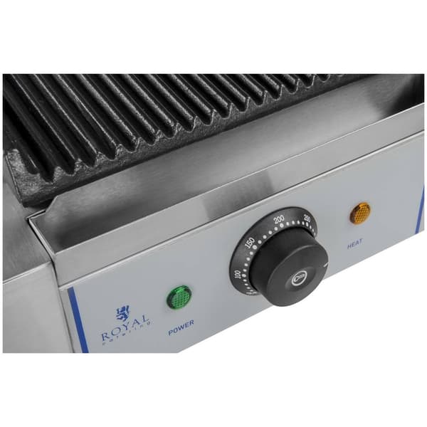 Royal Catering Kontaktgrill - 1800 W - räfflad