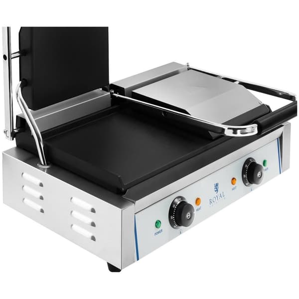 Royal Catering Kontaktgrill - dubbel - slät - 2 x 1800 W