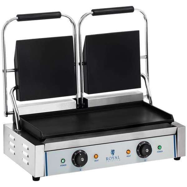 Royal Catering Kontaktgrill - dubbel - slät - 2 x 1800 W