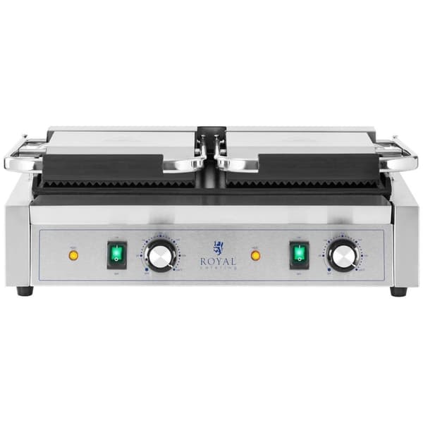 Royal Catering Kontaktgrill - Dubbel - Räfflad/slät - Royal Catering - 3,600 W