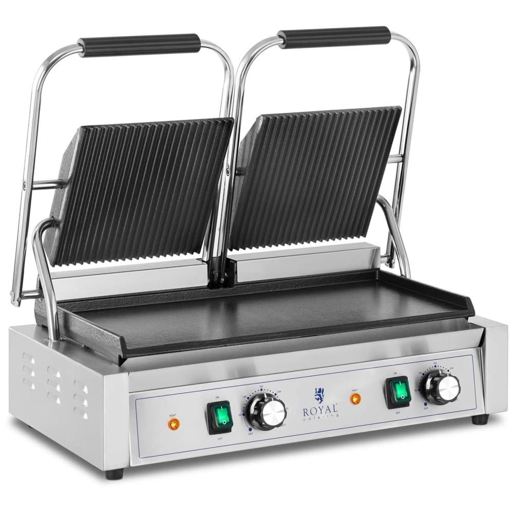 Royal Catering Kontaktgrill - Dubbel - Räfflad/slät - Royal Catering - 3,600 W