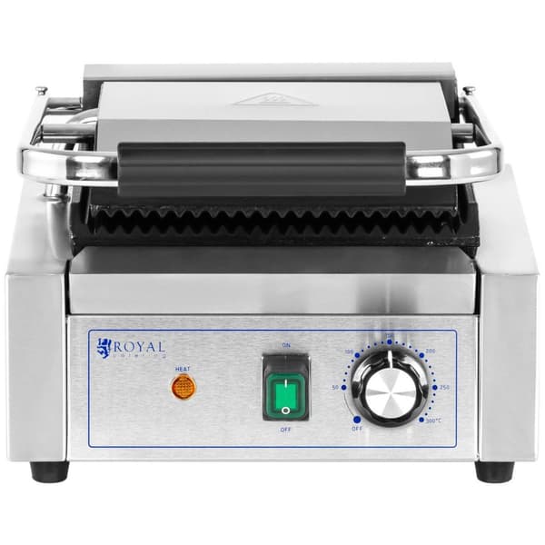Royal Catering Kontaktgrill - 1800 W - Räfflad