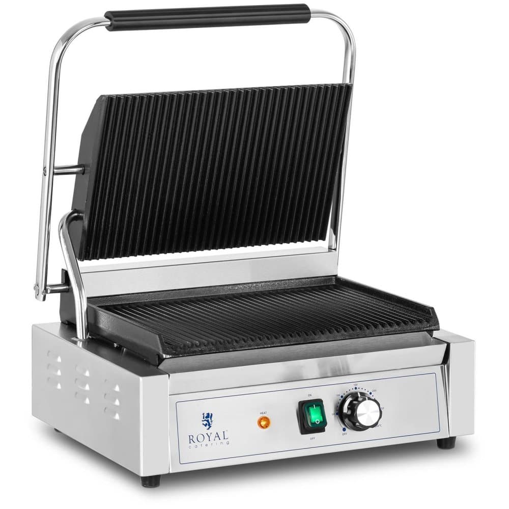 Royal Catering Kontaktgrill - 2200 W - Räfflad