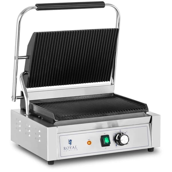 Royal Catering Kontaktgrill - 2200 W - Räfflad