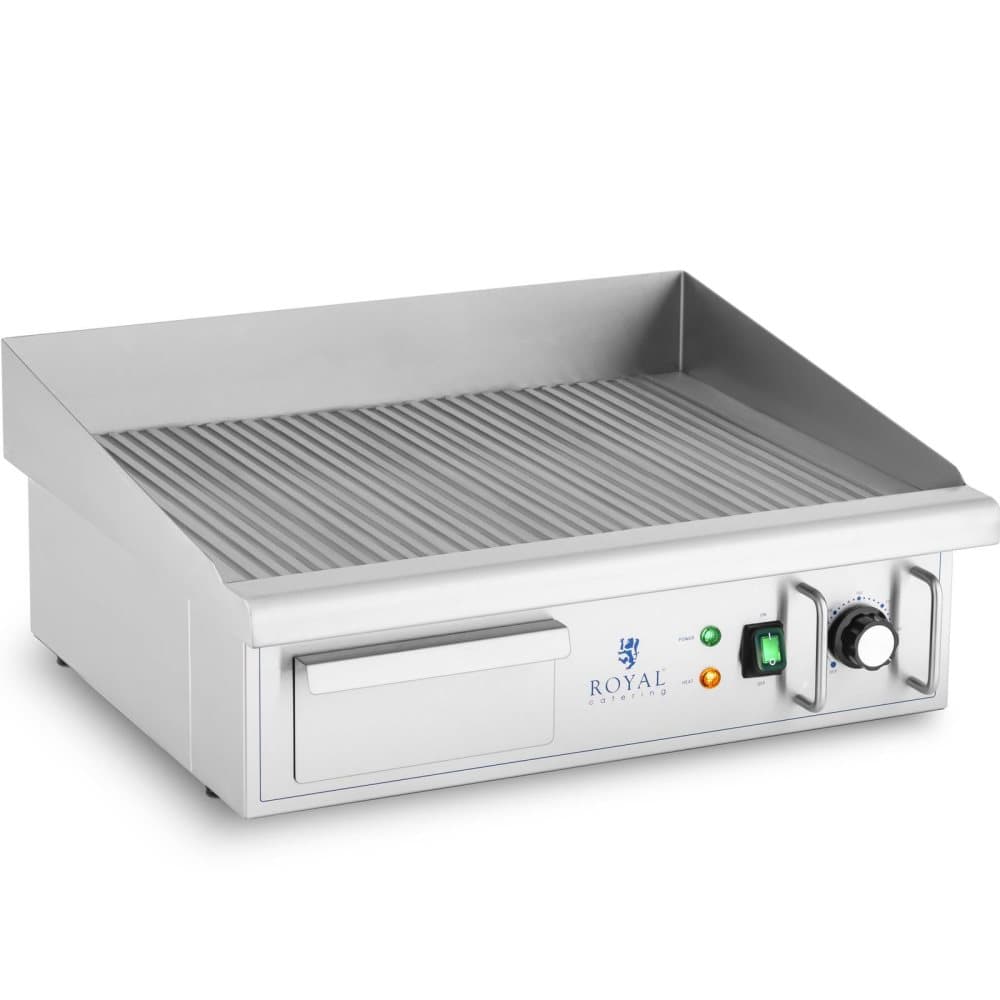 Royal Catering Elektriskt stekbord - 550 x 350 mm - Royal Catering - Slät/räfflad - 3000 W