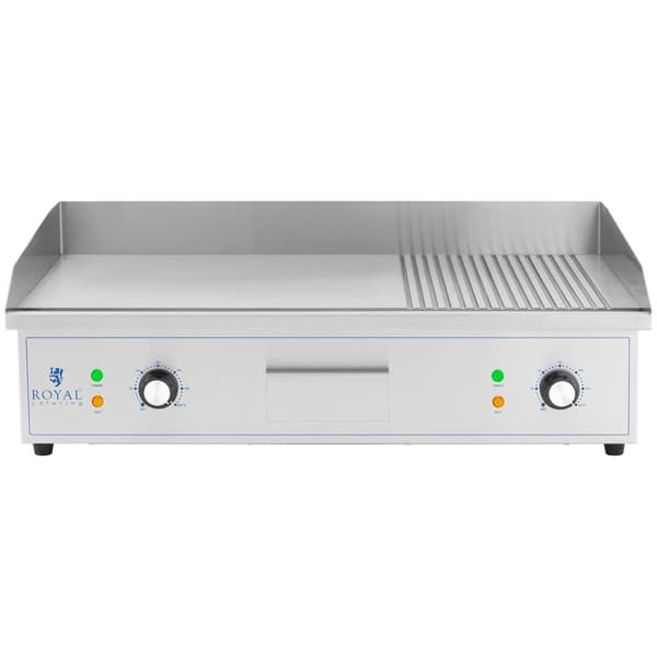Royal Catering Elektriskt stekbord - 727 x 420 mm - Slät/räfflad - 3000 W