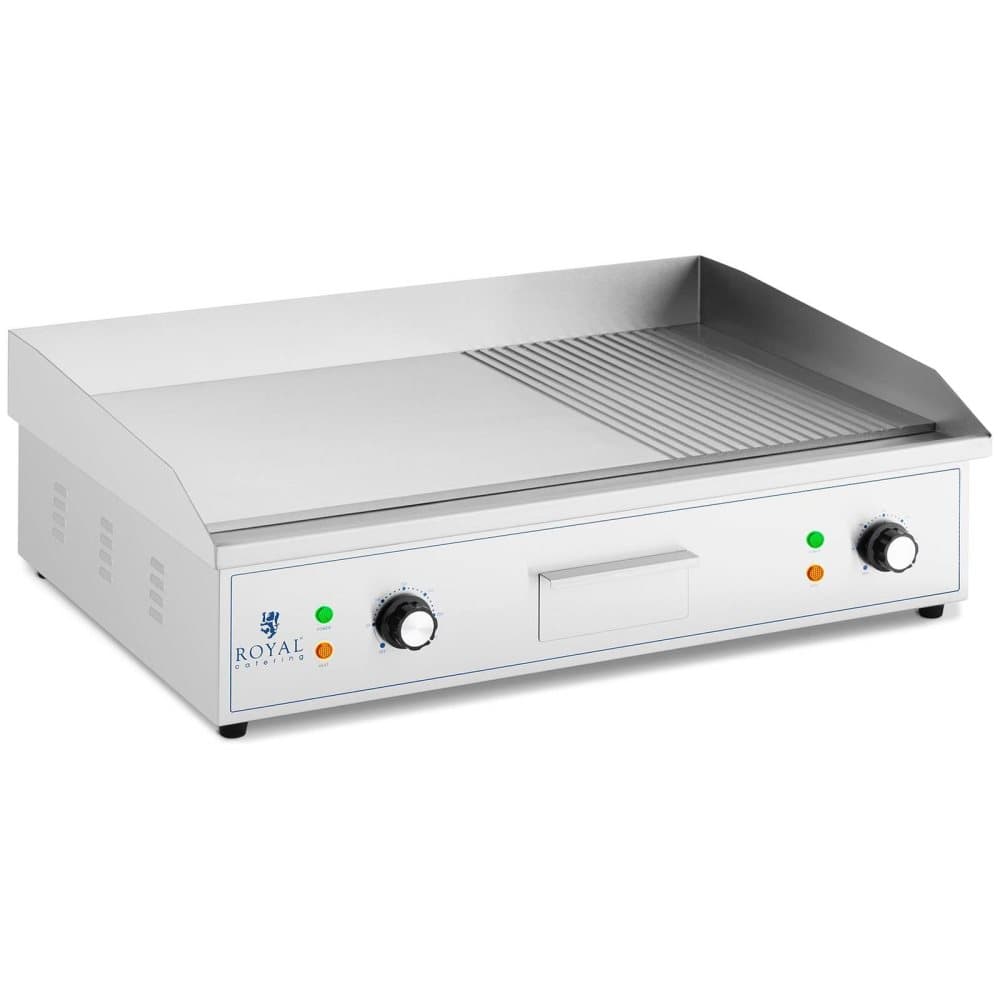 Royal Catering Elektriskt stekbord - 727 x 420 mm - Slät/räfflad - 3000 W