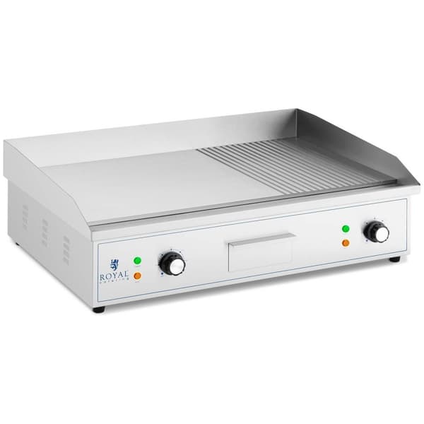 Royal Catering Elektriskt stekbord - 727 x 420 mm - Slät/räfflad - 3000 W