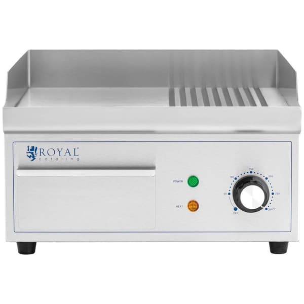 Royal Catering Elektriskt stekbord - 360 x 380 mm - Slät/räfflad  - 2000 W