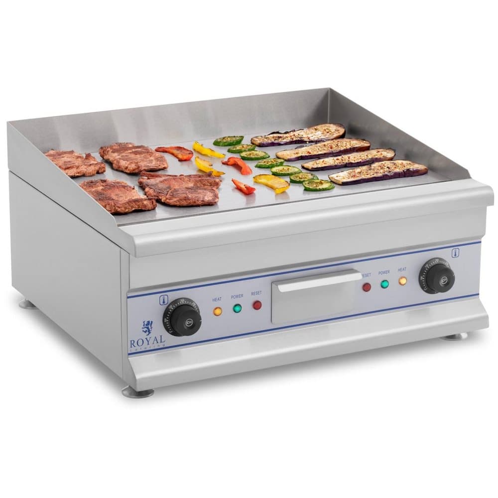 Royal Catering Elektriskt stekbord - Dubbelt - 60 cm - Slät - 2 x 3200 W