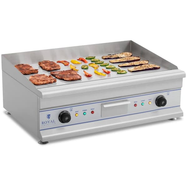 Royal Catering Elektriskt stekbord - Dubbelt - 75 cm - Slät - 2 x 3200 W