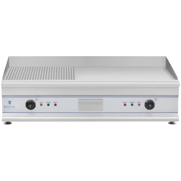 Royal Catering Elektriskt stekbord - Dubbelt - 100 cm - Slät/räfflad - 2 x 3200 W