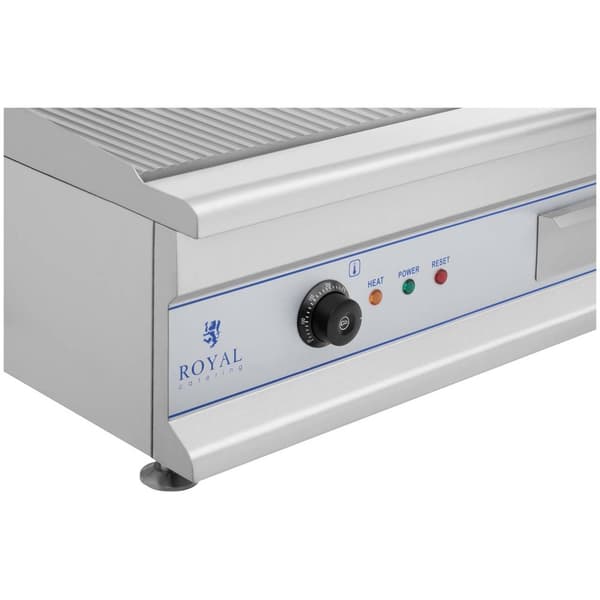 Royal Catering Elektriskt stekbord - Dubbelt - 100 cm - Slät/räfflad - 2 x 3200 W