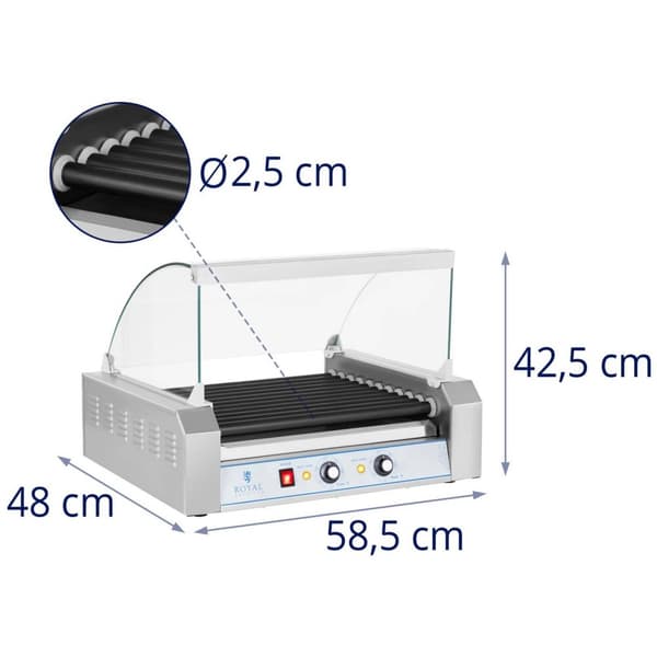 Royal Catering Korvgrill - 11 stavar - teflon