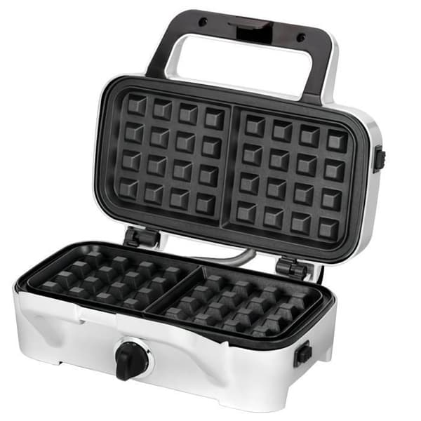 3 i 1 grill MPM MOP-33M - Utbytbara tallrikar - Smörgåsbrödrost - Belgisk våffelbryggare - 1200W