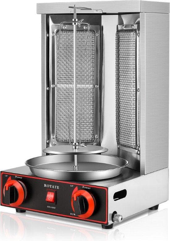 Grillmaskin Roterande | Kebabgrill 220 V | Köttgriller Silver Rostfritt stål