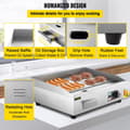 Pikkukuva 9 / 10: Sähkögrilli - 1600W/3200W Ruostumaton Teräs Tasapohjainen Parilagrilli Pannukakuille ja Broilerille - Suuri Paistoalue, Tarkka Lämpötilansäätö, Rasvan