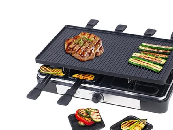 Adler | Raclette - elektrisk grill | AD 6616 | Tabell | 1400 W | Sort/rustfritt stål