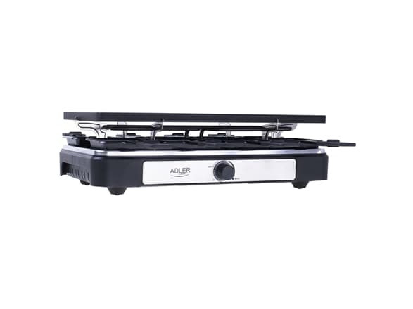 Adler | AD 6616 | Raclette - sähkögrilli | Pöytä | 1400 W | Musta/ruostumaton teräs | Musta/ruostumaton teräs