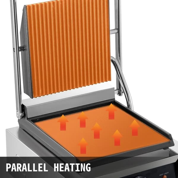 1,8kw 50-300°C justerbar effektiv elektrisk panini pressgrill, snabb och jämn uppvärmning, genomtänkt design, bred applikation