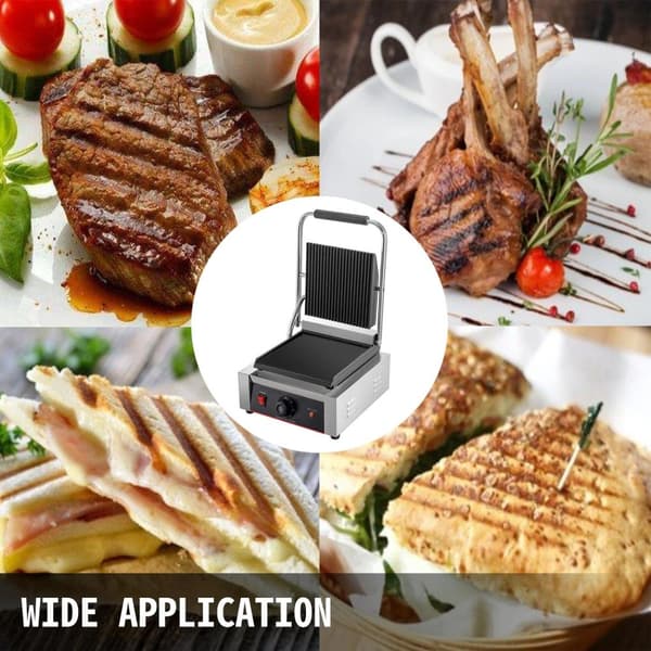 1,8kw 50-300°C justerbar effektiv elektrisk panini pressgrill, snabb och jämn uppvärmning, genomtänkt design, bred applikation