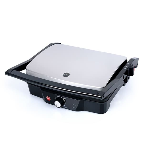 Kontaktgrill - 2000W - justerbare ben - non-stick belægning - rustfrit stål