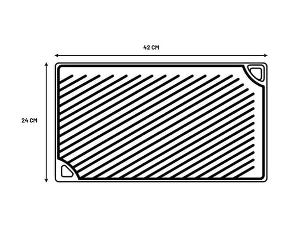 Grillplatta - LODGE - 2 i 1 - Grill och plancha - 42x24cm - Naturlig gjutjärn