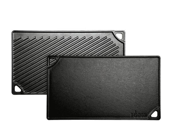 Grillplatta - LODGE - 2 i 1 - Grill och plancha - 42x24cm - Naturlig gjutjärn