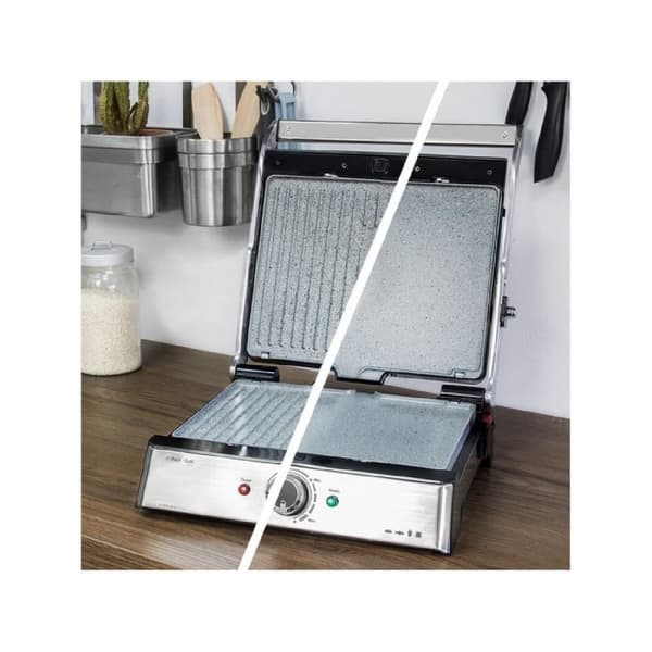 Cecotec 2000-W electric grill with RockStar coating, and removable and reversible plates.