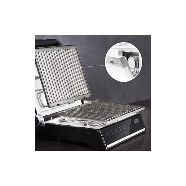 Cecotec 2000-W electric grill with AutoCook system that adjusts time and temperature depending on the mode and the set cooking level, dishwasher-safe