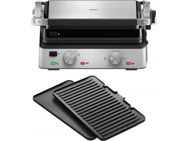 Braun CG 7020, Sort, Rustfritt stål, Rektangulær, Rotasjon, Grillnett + steketakke, 667 cm², 290 x 230 mm