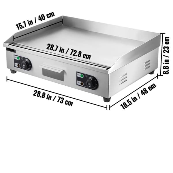 4400W 50-300°C justerbar 72,8x40 cm elektrisk stekpanna, stor kokyta, exakt temperaturkontroll, lätt att använda och rengöra