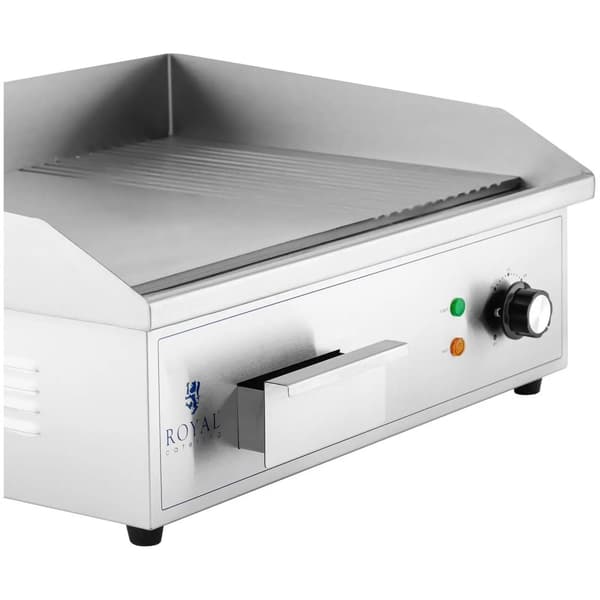 El-grill, glat, rillet grillplade, 548 x 350 mm, 3000 W
