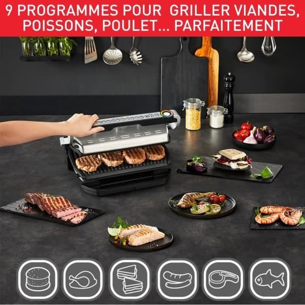 TEFAL Optigrill+ XL elgrill - 9 program - XL kokyta - Tillbehör ingår