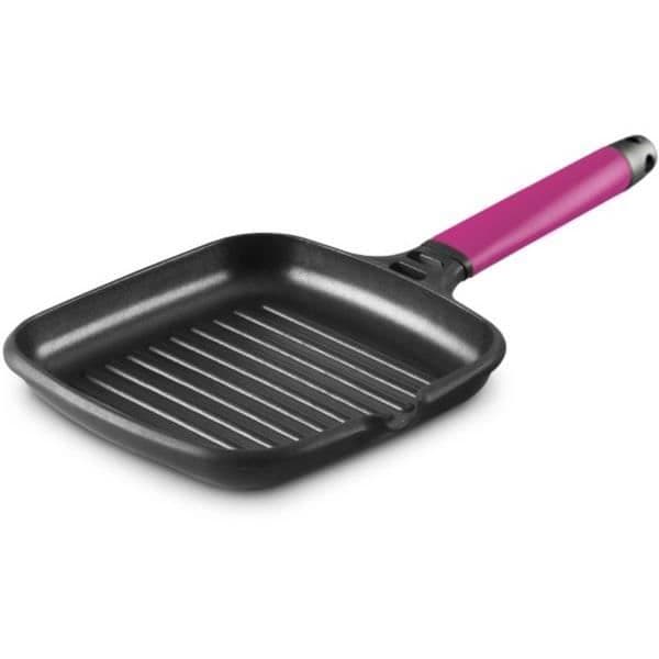 Grill - CASTEY - Fundix fyrkantig - Aluminiumgjutning - Non-stick - Avtagbart handtag
