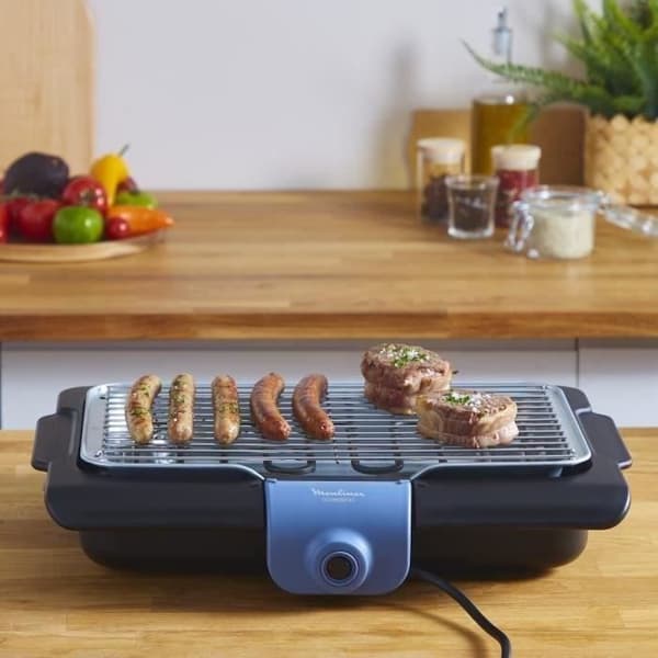 MOULINEX Accessimo Elektrisk grill, 2100 W, lätt att rengöra, vattenbricka, rök + luktreducering, tillverkad i Frankrike BG134812