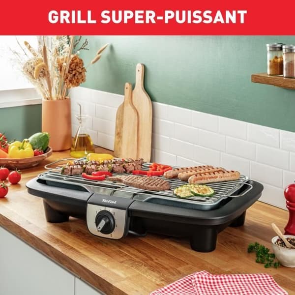 TEFAL EasyGrill XXL Elgrill på ben, Stor yta, Justerbar termostat, Samtidig tillagning, BG921812
