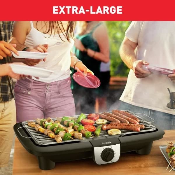 TEFAL EasyGrill XXL Elgrill på ben, Stor yta, Justerbar termostat, Samtidig tillagning, BG921812
