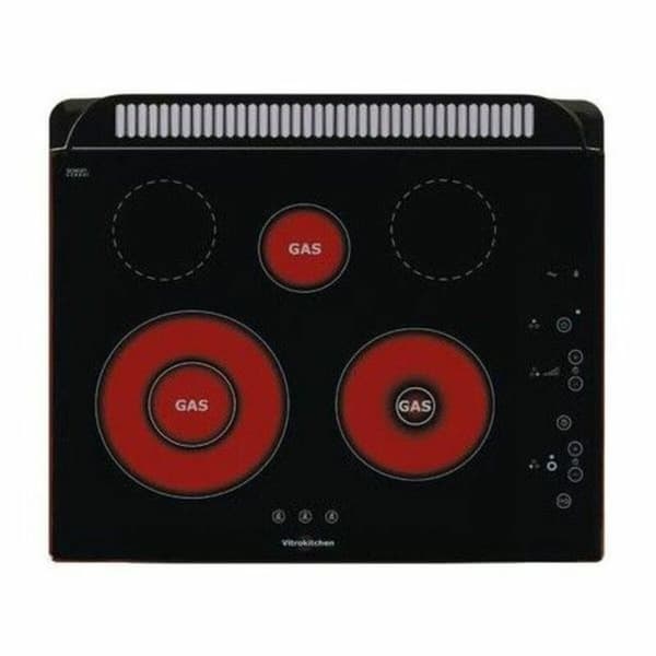 Plade i glaskeramik Vitrokitchen 301TGN 60 cm Sort (5 Kogeplade) Sort