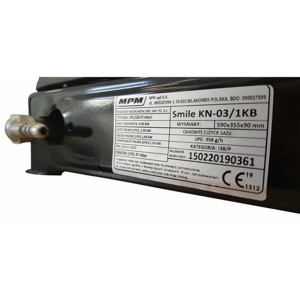 Gasplade Mpm SMILE-KN-03/1KB                 57 cm 5200 W