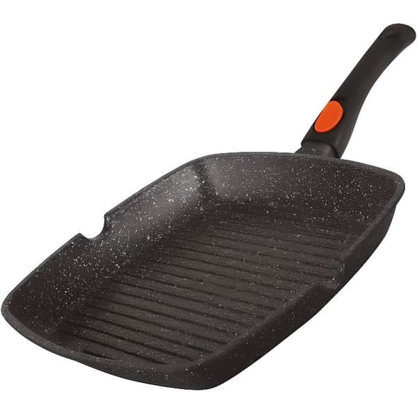 Kamberg - Grillpanna 28 x 28 cm - Avtagbart handtag - Gjuten aluminium - Beläggning av stentyp - Alla värmekällor inklusive induktion