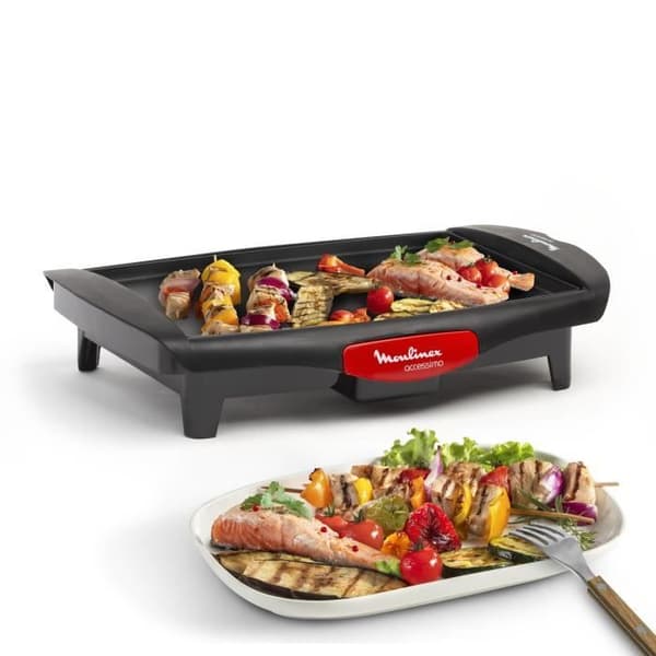 MOULINEX Elgrill inomhus, Plancha 1800 W, Non-stick beläggning, Justerbar termostat, Kompakt, Accessimo CB560811