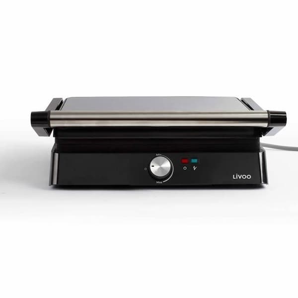 LIVOO kött och panini grill - 2 st non-stick tallrikar - Tillagningsyta 29x23cm - Upp till 230°C
