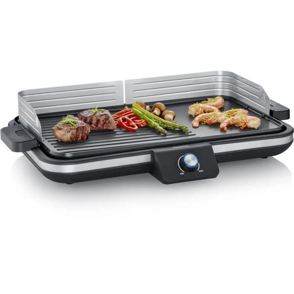 Plancha SEVERIN - PG8564 - Tillagningsyta 50x30cm - Non-stick gjutjärnplatta - Upp till 230°C - 2300W