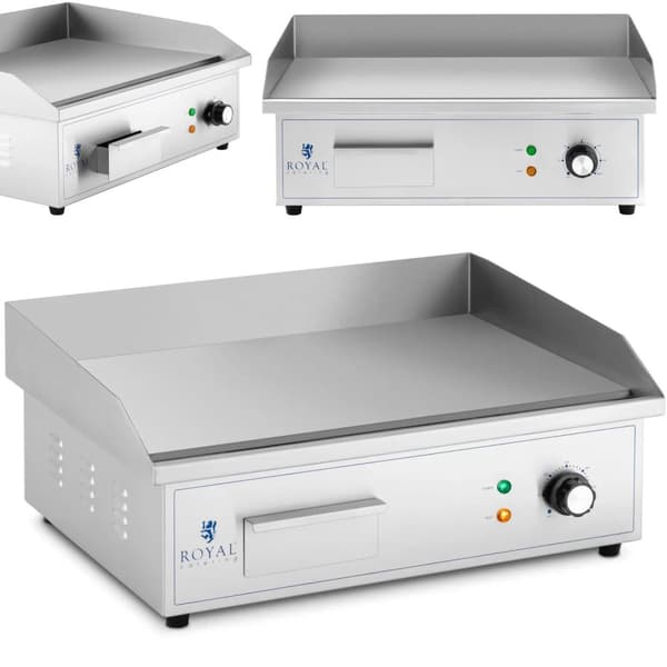 El-grill, glat grillplade, 530 x 350 mm, 3000 W