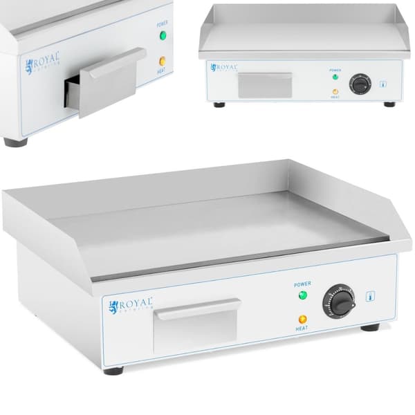 El-grill, glat grillplade, 550 x 350 mm, 3000 W