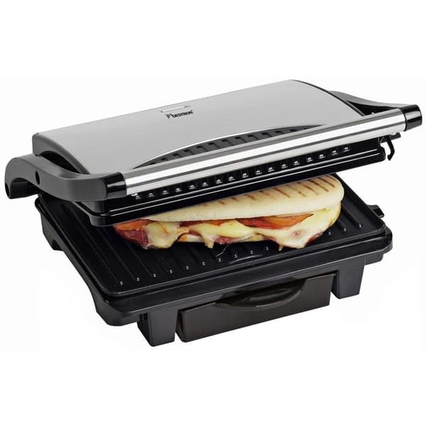 Bestron ASW113S 1000 W panini grill - Rostfritt stål - Integrerad fettuppsamlare
