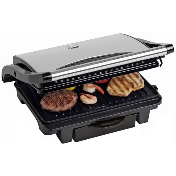 Bestron ASW113S 1000 W panini grill - Rostfritt stål - Integrerad fettuppsamlare