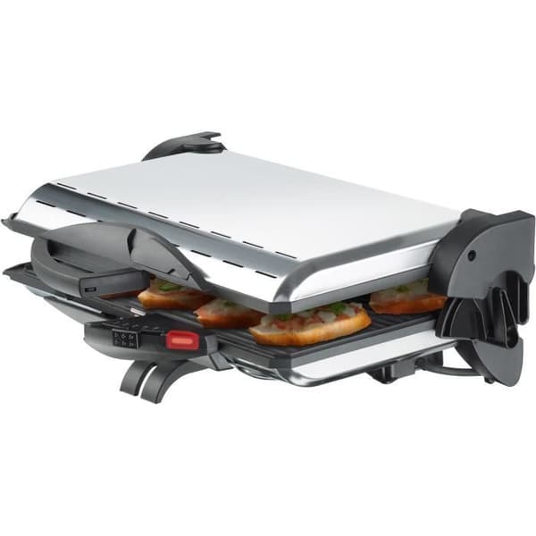 STEBA 161300 PG4.3 kontaktgrill - 2000 W - Aluminiumplattor - Tillagningsyta 2x37x23 cm - Rostfritt stål
